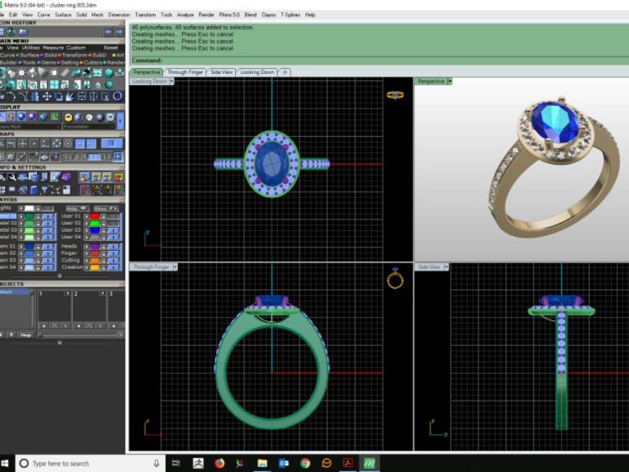 Phần mềm thiết kế trang sức 3D matrix rhino